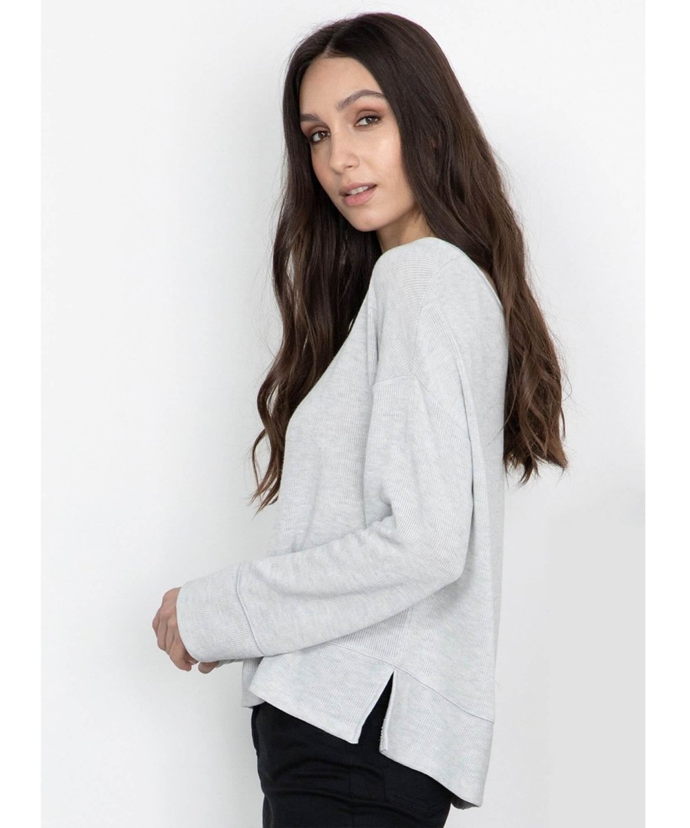 Nova Long Sleeve Top Heather Grey - miamidrugpossession