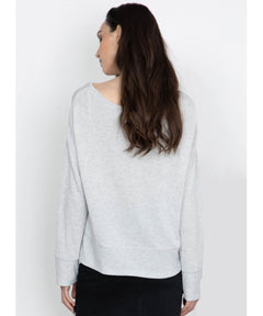 Nova Long Sleeve Top Heather Grey - PINK ARROWS