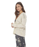 Oatmeal Tassel LS Open Front Sweater - miamidrugpossession