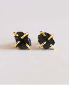 Obsidian Druzy Prong Earrings - miamidrugpossession