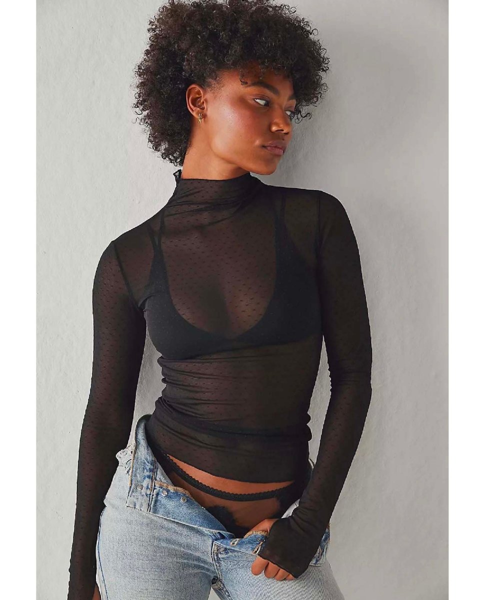 On The Dot Layering Top Black - miamidrugpossession