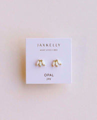 Opal Crown Stud - White - Earring - PINK ARROWS