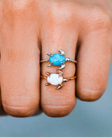 Opal Sea Turtle Ring Silver - miamidrugpossession