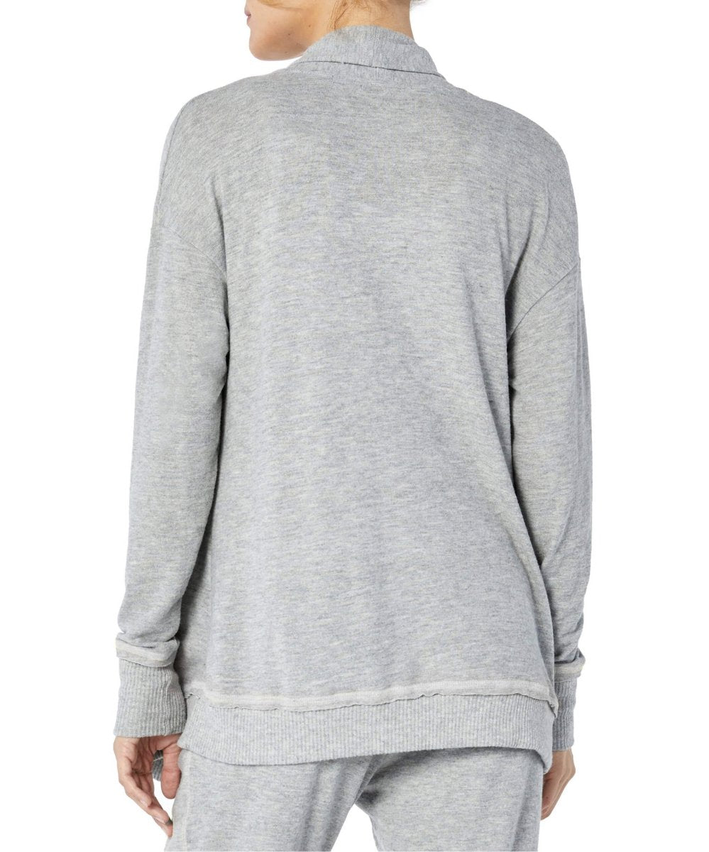 Open Front Cardigan , Heather Grey - miamidrugpossession