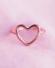 Open Heart Ear Cuff Rose Gold - PINK ARROWS