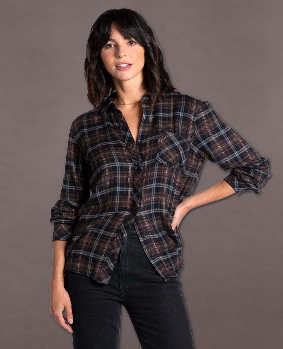 Orion Black Brown Moss Plaid - miamidrugpossession