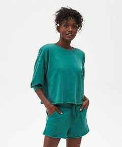 Otto Cut Off Sweatshort French Terry Emerald - miamidrugpossession