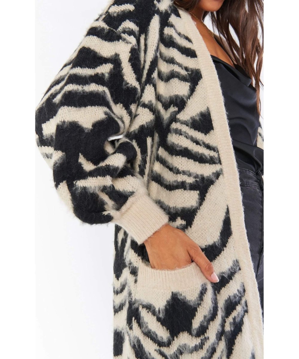 Out and About Cardi Tigre Knit - miamidrugpossession