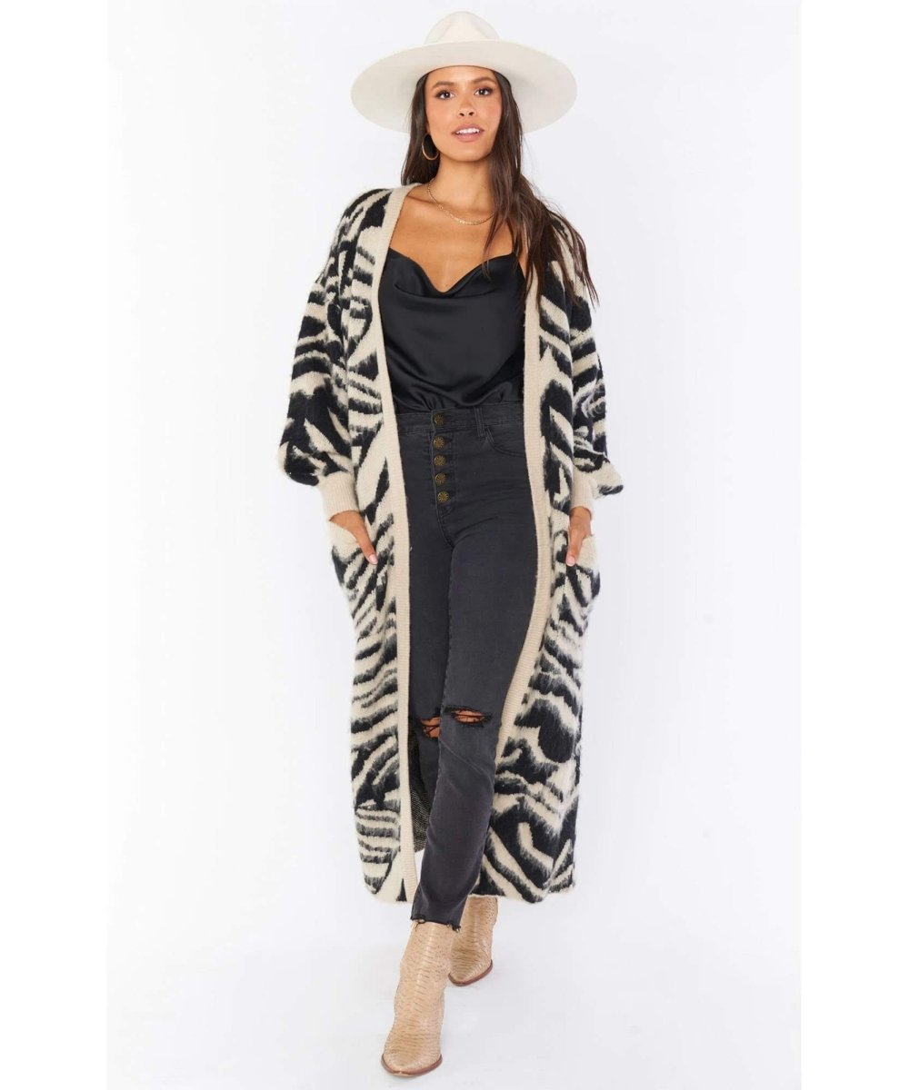 Out and About Cardi Tigre Knit - miamidrugpossession