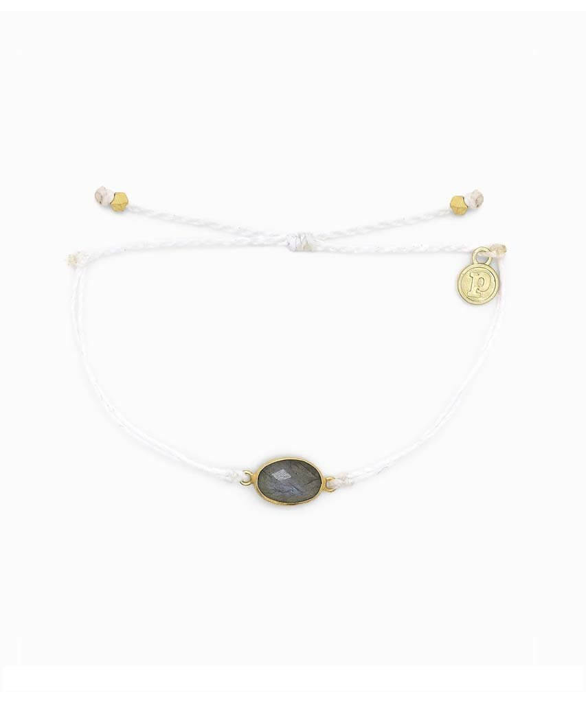 Oval Laborite Bracelet Gold White - miamidrugpossession