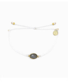 Oval Laborite Bracelet Gold White - miamidrugpossession