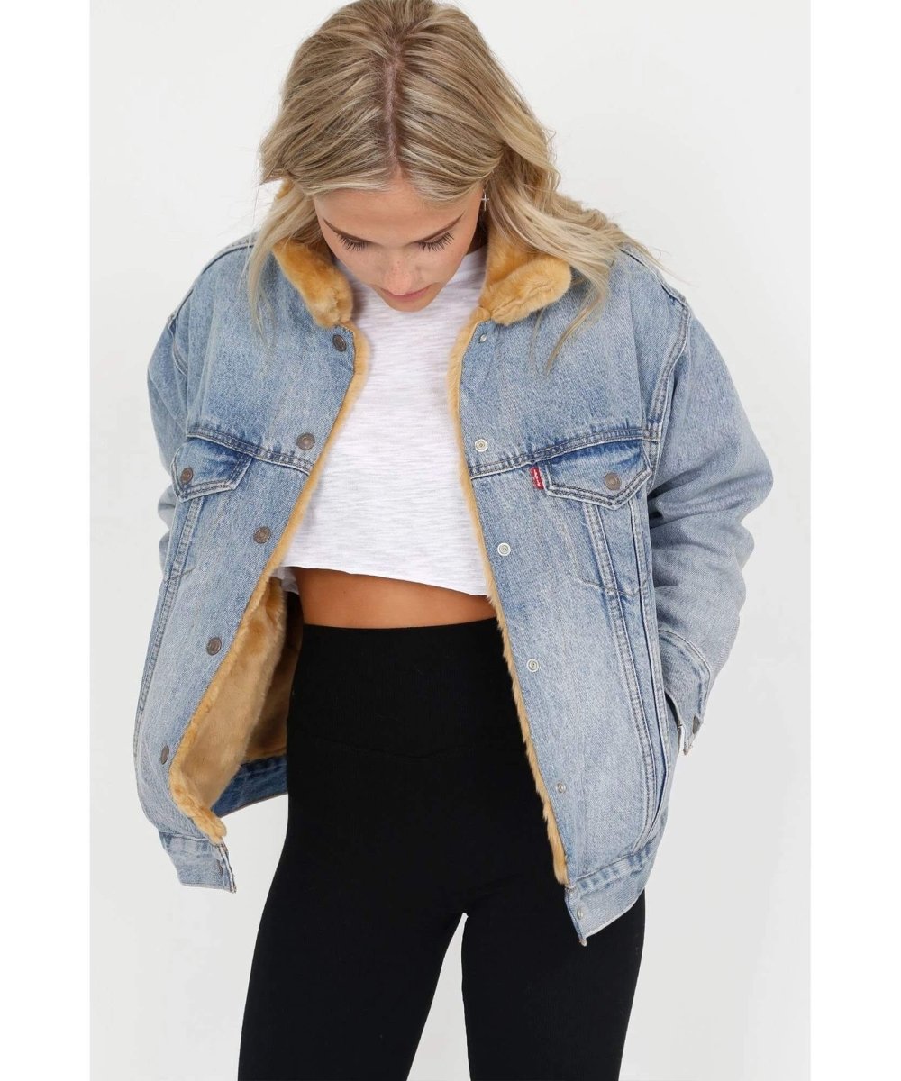 Oversized Reversible Fur Trucker Hella Indigo - miamidrugpossession