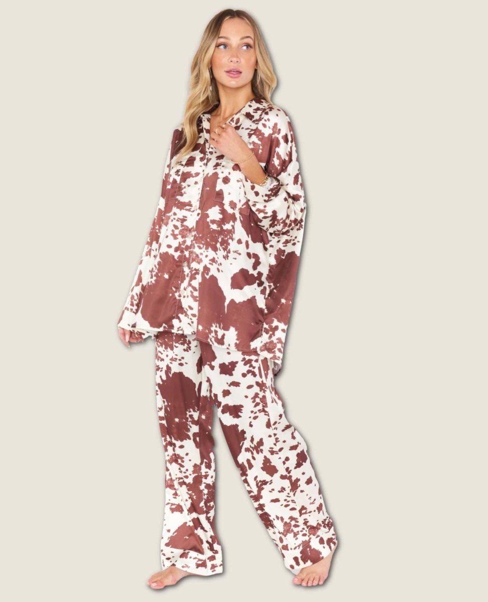 Overslept PJ Set Holy Cow - PINK ARROWS