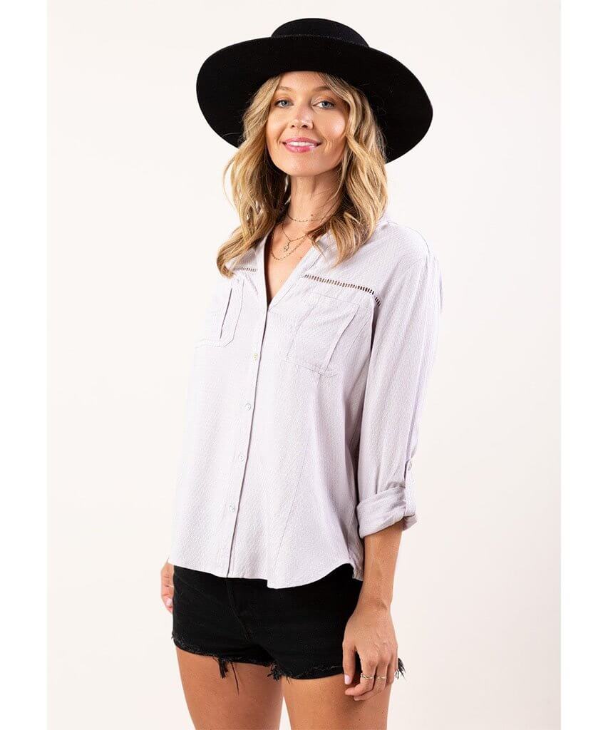 Overtime Button Up Lilac - miamidrugpossession