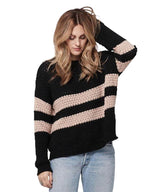 Ozzie Stripe Sweater, Black - miamidrugpossession