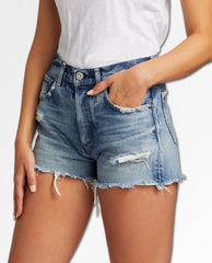 Packard Distressed Denim Cut - Offs - PINK ARROWS