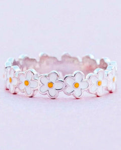 Painted Blooms Ring Silver - miamidrugpossession