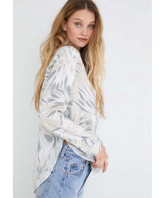 Palm Print Long Sleeve Round Hem - clearpathherbicide