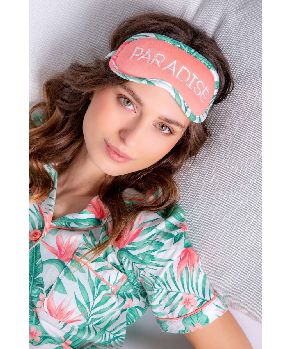 Paradise PJ Short + Mask Set - PINK ARROWS