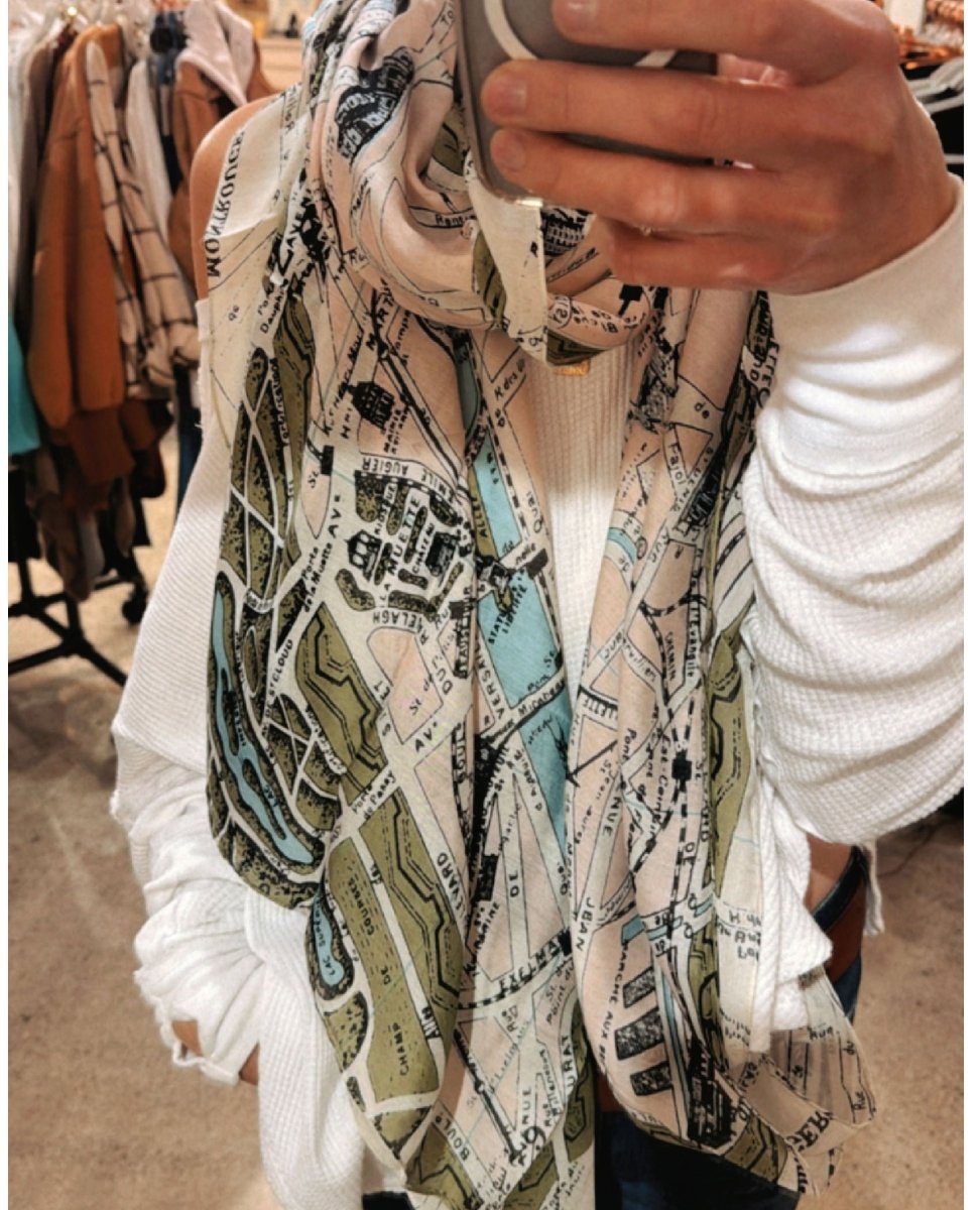 Paris Map Scarf - miamidrugpossession