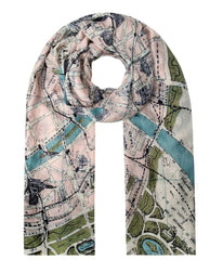 Paris Map Scarf - PINK ARROWS