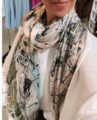 Paris Map Scarf - PINK ARROWS