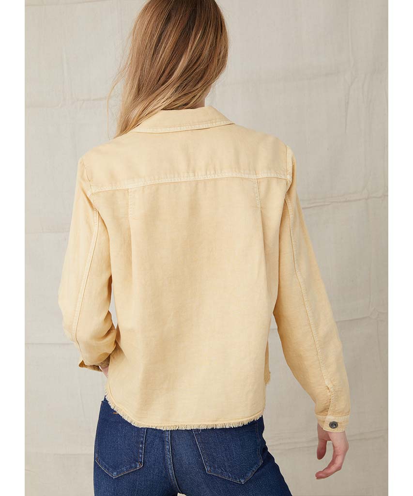 Patch Pocket Fray Hem Shirt Soft Wheat - clearpathherbicide