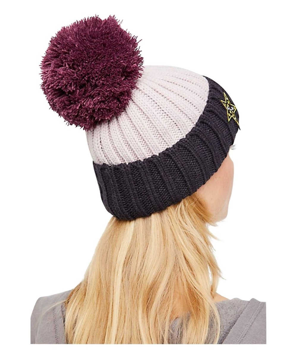 Patched Pom Beanie, Lavender - clearpathherbicide