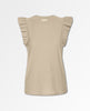 Paulette Ruffle Tank Almond Milk - clearpathherbicide