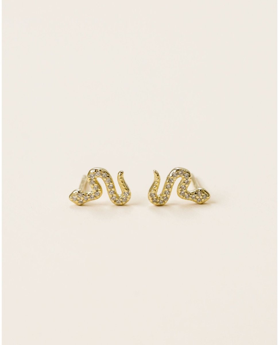 Pave Snake Stud - PINK ARROWS