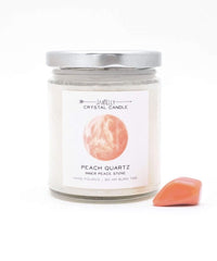 Peach Quartz Inner Peace Soy Candle - PINK ARROWS