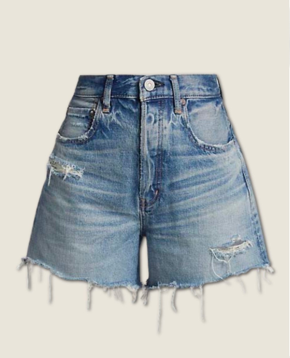 Pelion Distressed Denim Hi Cut - Offs - miamidrugpossession