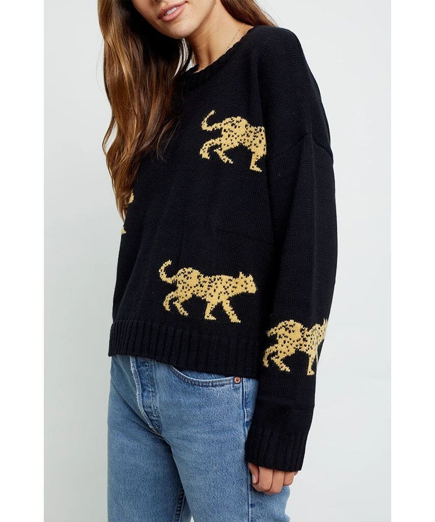 Perci Black Jungle Cat Sweater - miamidrugpossession