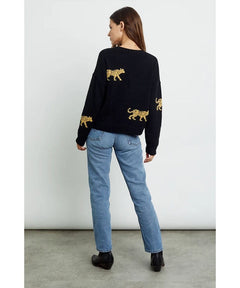 Perci Black Jungle Cat Sweater - miamidrugpossession