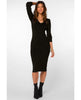 Perfect Black Rib Midi Dress - clearpathherbicide