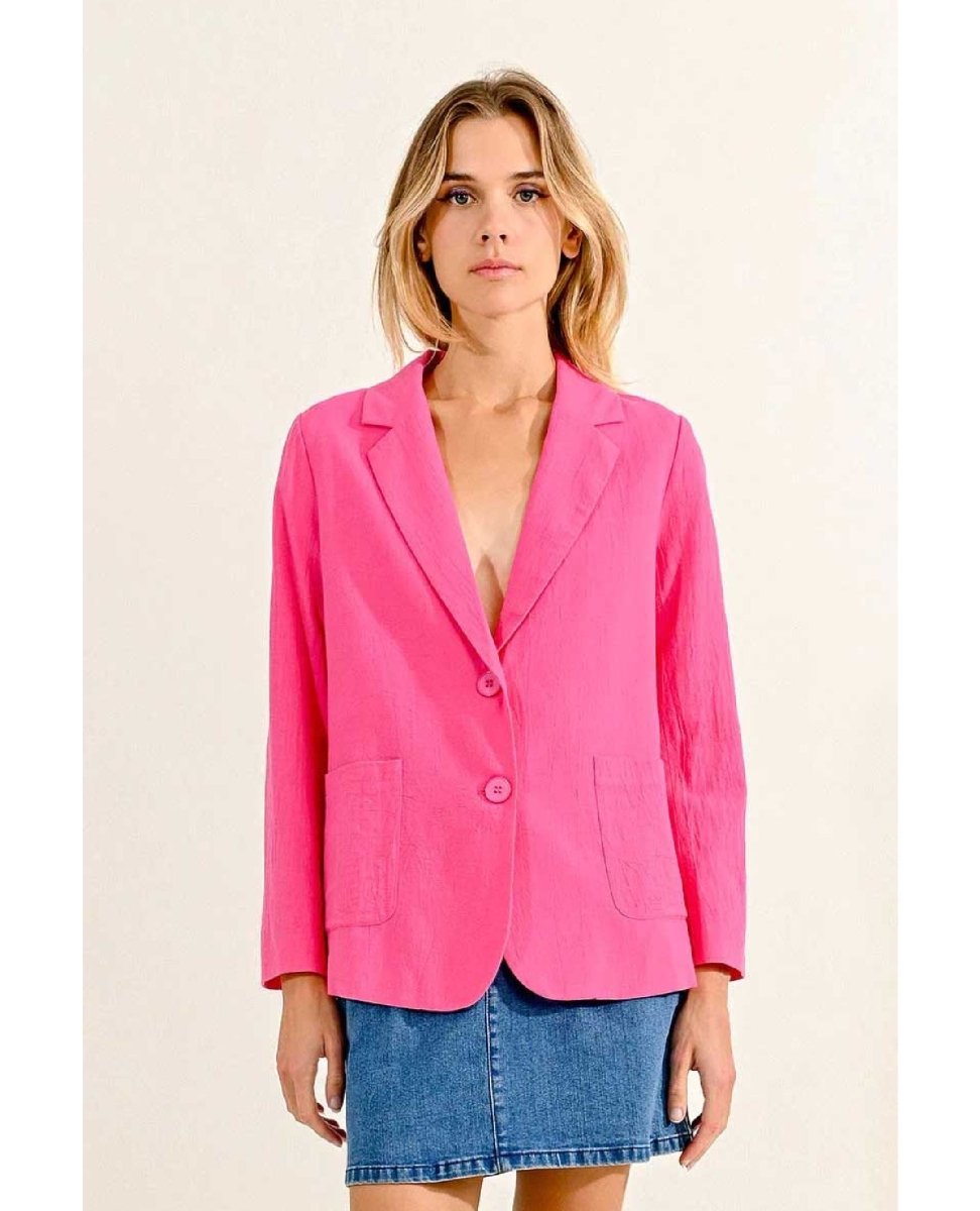 Perfectly Pink Button Blazer - PINK ARROWS