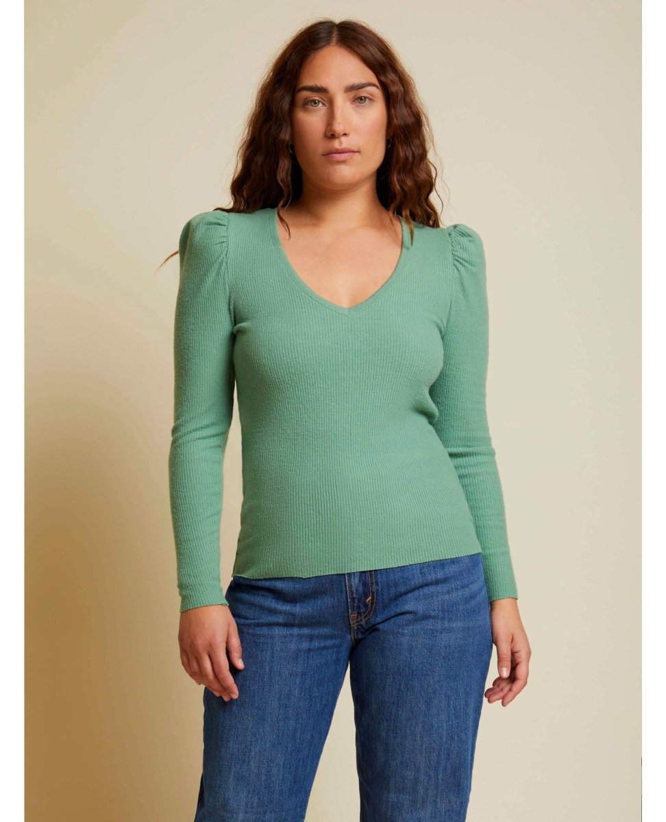 Peri Bold Shoulder Top Sea Green - miamidrugpossession