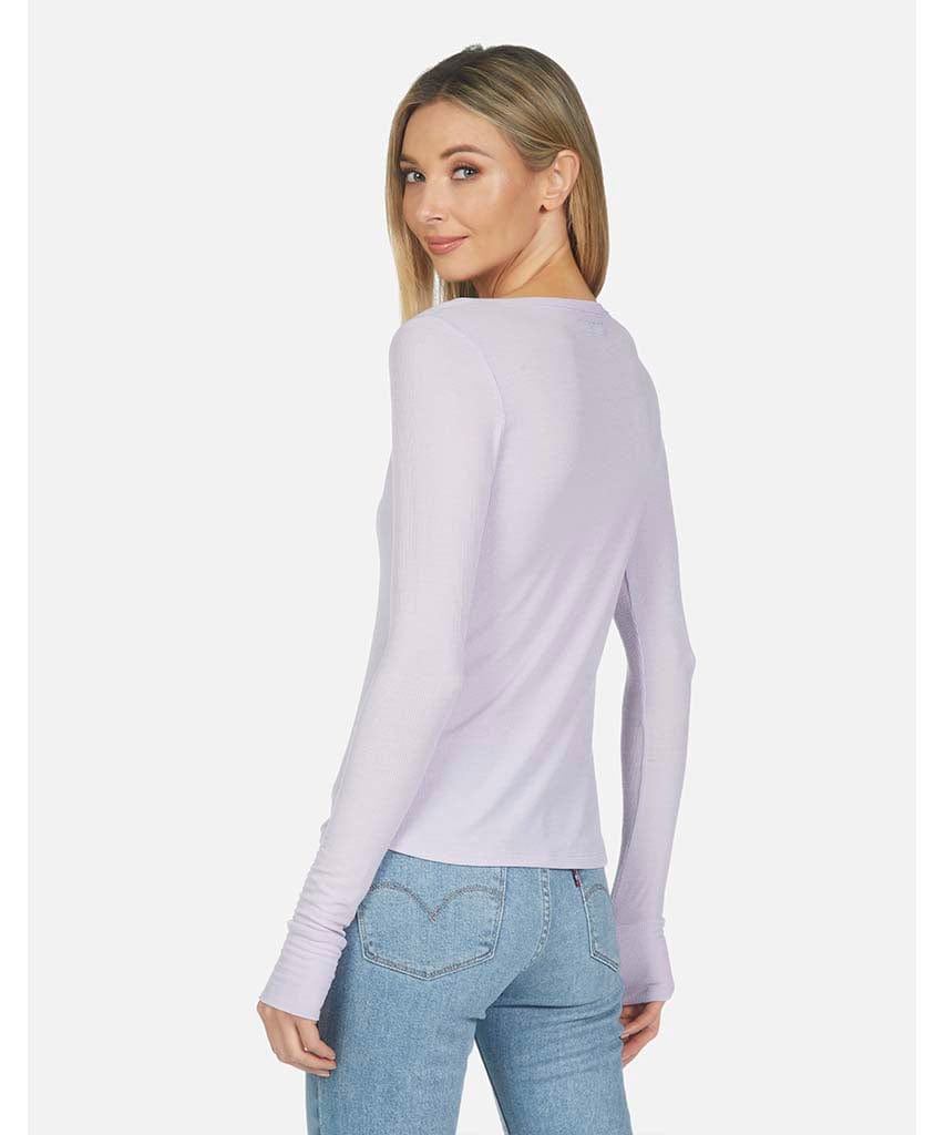 Perkins Long Sleeve Henley Lilac - miamidrugpossession