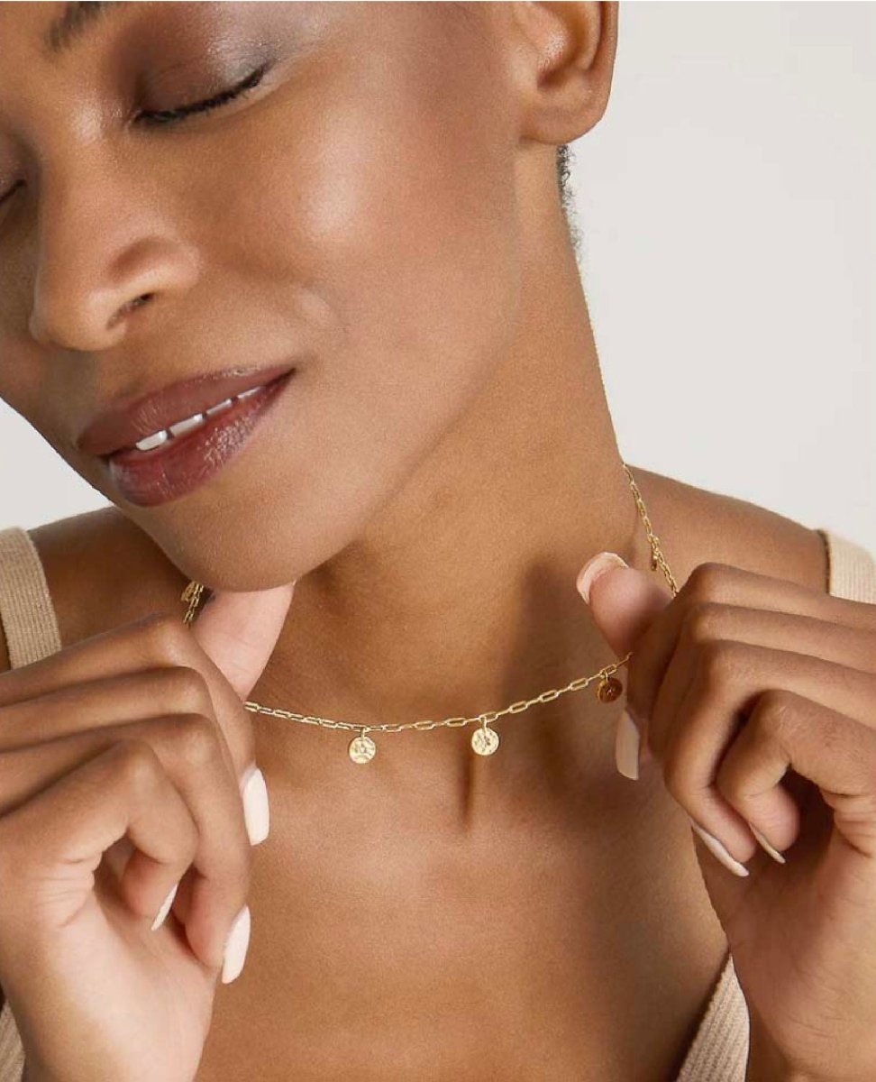 Phases Choker Necklace 14k Gold - clearpathherbicide