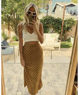 Philo Skirt Golden Polka Dot - miamidrugpossession