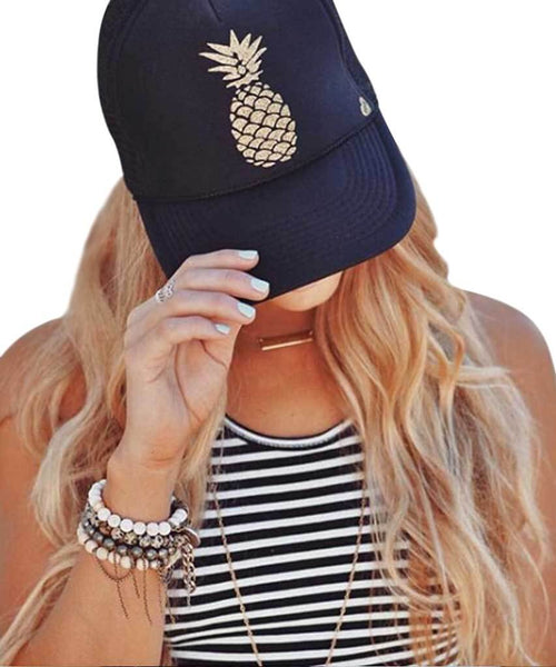 Pineapple Gold Trucker Hat - PINK ARROWS