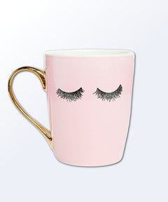 Pink Eyelashes Gold Coffee Mug - miamidrugpossession