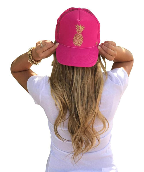 Pink Pineapple Trucker Hat - clearpathherbicide