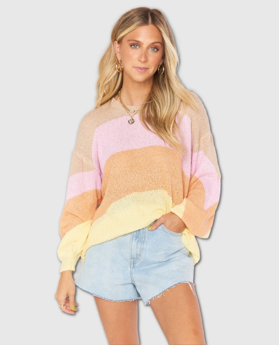 Pismo Sweater Sunny Stripe - PINK ARROWS