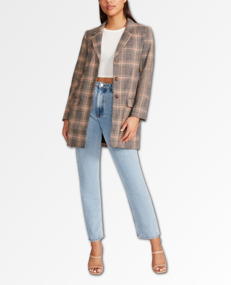 Plaid For You Blazer Brown Combo - clearpathherbicide