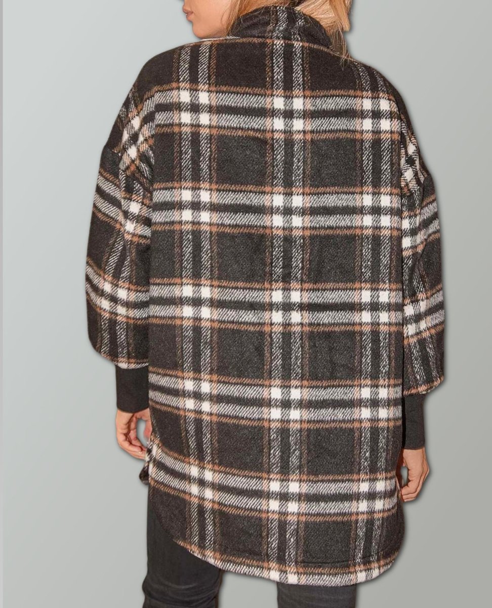 Plaid Times Coat Black Combo - miamidrugpossession