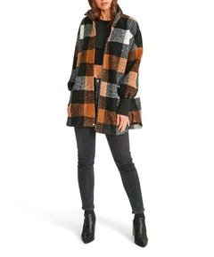 Plaid Times Coat Brown - miamidrugpossession