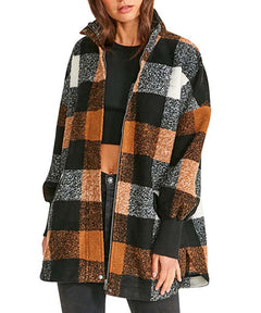 Plaid Times Coat Brown - miamidrugpossession