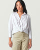 Poplin LS Twist Front White Shirt - clearpathherbicide