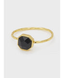 Power Gemstone Black Onyx Charm Ring, Gold - miamidrugpossession